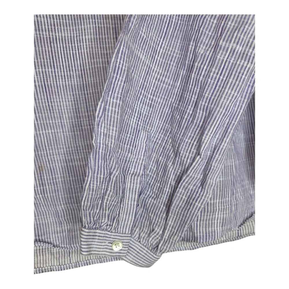 J. CREW‎ Lavender White Stripe Popover Shirt - Size 6